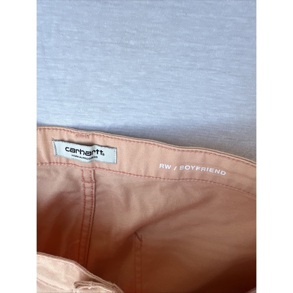 Carhartt Pants Women Peach Sz 29x30 Work In Progress RW Boyfriend Pierce Canvas - Picture 2 of 9